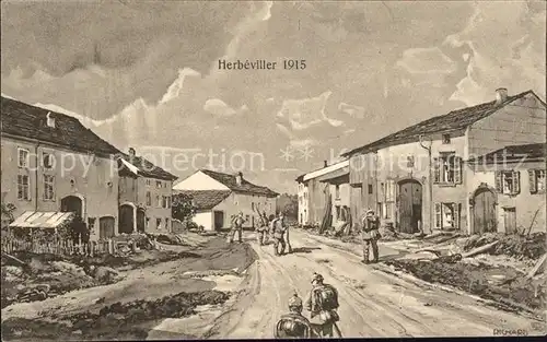 Herbeviller Strassenpartie 1915 Kuenstlerkarte / Herbeviller /Arrond. de Luneville