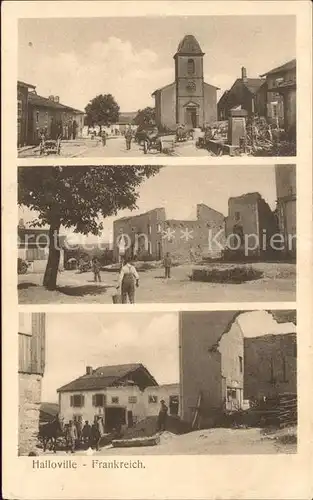 Halloville Kirche Ruinen Truemmer 1. Weltkrieg Originalaufnahme Sprenger Juli 1915 Nr. 159 / Halloville /Arrond. de Luneville