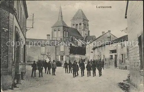 Lavannes Kirche Soldaten Militaer 1. Weltkrieg von Zensur genehmigt / Lavannes /Arrond. de Reims