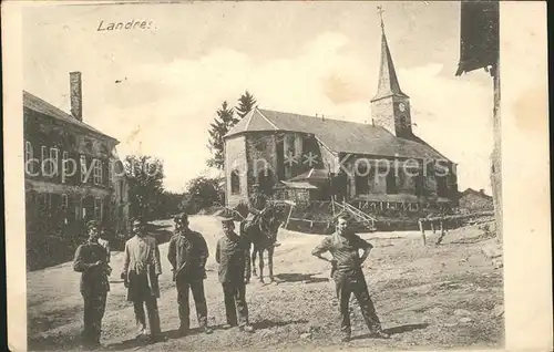 Landres Kirche Soldaten Pferd 1. Weltkrieg / Landres /Arrond. de Briey