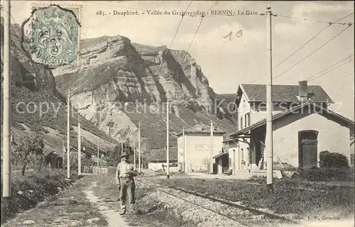 Bernin La Gare Vallee du Graisivaudan Stempel auf AK / Bernin /Arrond. de Grenoble