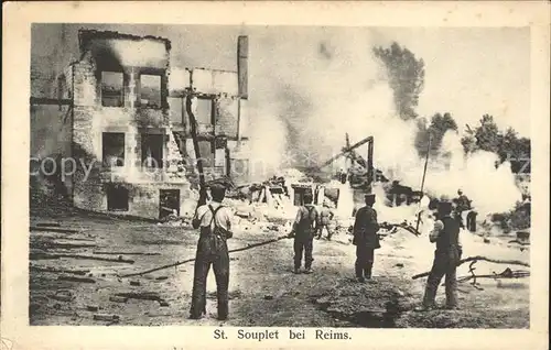 Saint-Souplet-sur-Py Ruines Grande Guerre Brand Truemmer 1. Weltkrieg / Saint-Souplet-sur-Py /Arrond. de Reims