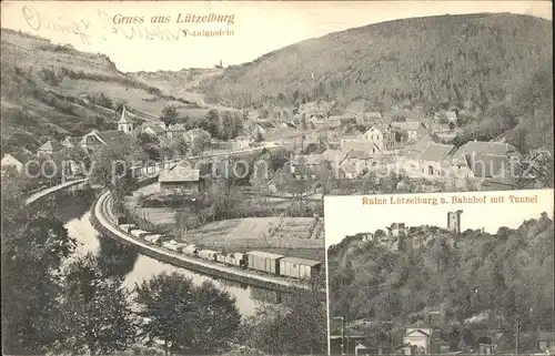Luetzelburg Lothringen Totalansicht Burgruine Bahnhof Tunnel / Lutzelbourg /Arrond. de Sarrebourg
