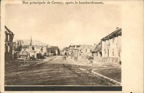 Cernay Elsass Rue principale apres le bombardement Grande Guerre 1. Weltkrieg Kaempfe im Oberelsass / Cernay /Arrond. de Thann