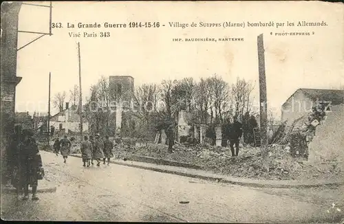 Suippes Village bombarde Ruines Grande Guerre Truemmer 1. Weltkrieg / Suippes /Arrond. de Chalons-en-Champagne