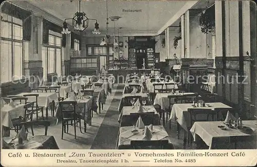 Breslau Niederschlesien Cafe u. Restaurant Zum Tauentzien  / Wroclaw /