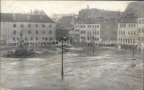 Nuernberg Hochwasser-Katastropfe Hauptmarkt / Nuernberg /Nuernberg Stadtkreis