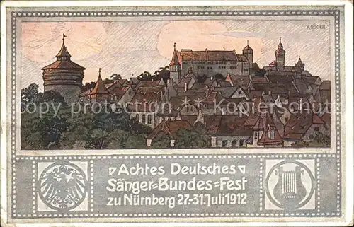 Nuernberg 8. Deutsches Saengerbundesfest Kuenstler Kroeger / Nuernberg /Nuernberg Stadtkreis