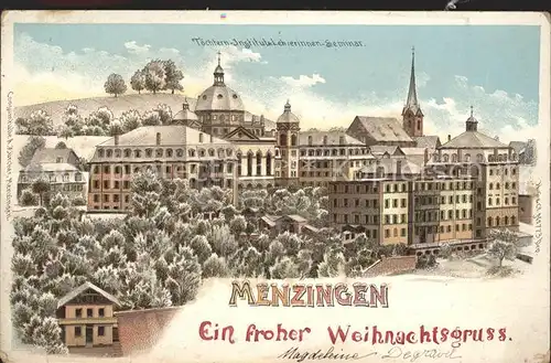 Menzingen Zug Litho Toechtern-Institut und Lehrerinnen-Seminar  / Menzingen /Bz. Zug