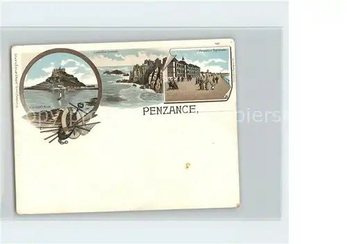 Penzance Penwith St. Michael's Mount Esplanade Litho / Penwith /Cornwall and Isles of Scilly