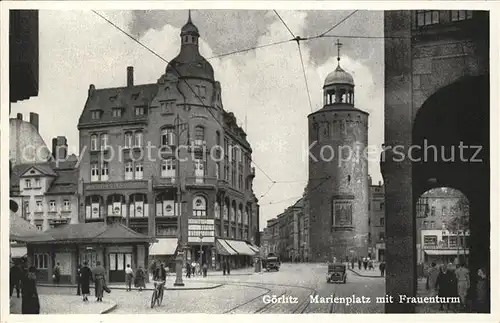 Goerlitz Niederschlesien Marienplatz mit Frauenturm / Zgorzelec /