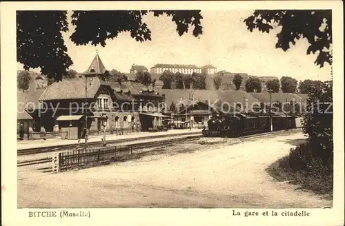 Bitche Moselle La gare et la citadelle / Bitche /Arrond. de Sarreguemines