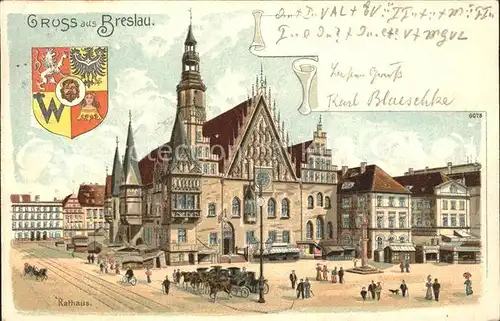 Breslau Niederschlesien Rathaus Wappen / Wroclaw /