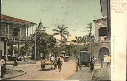 Panama City Panama Main Street showing Sta Anna Church / Panama City /