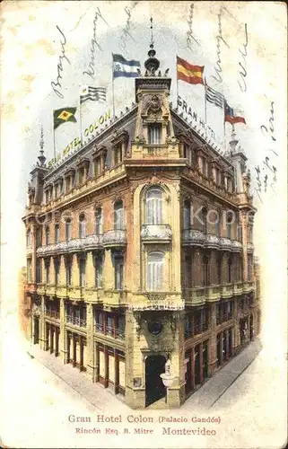 Montevideo Uruguay Gran Hotel Colon Palacio Gandos Flaggen / Montevideo /