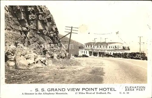 Bedford Pennsylvania ss Grand View Point Hotel Steamer / Bedford /