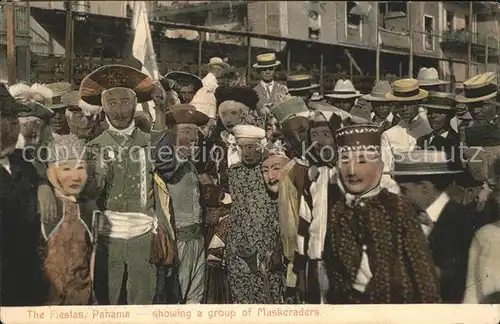 Panama City Panama Fiestas showing a group of Maskeraders Carneval / Panama City /