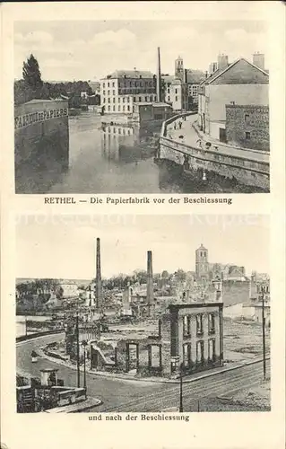 Rethel Ardennes Papierfabrik vor und nach der Beschiessung Truemmer 1. Weltkrieg / Rethel /Arrond. de Rethel