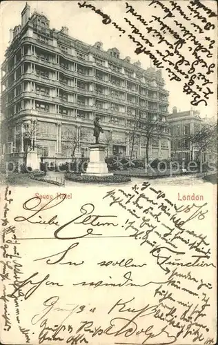 London Savoy Hotel Monument / City of London /Inner London - West