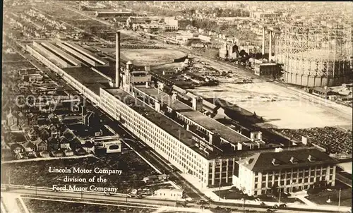 Detroit Michigan Lincoln Motor Company Division of Ford Motor Company aerial view / Detroit /