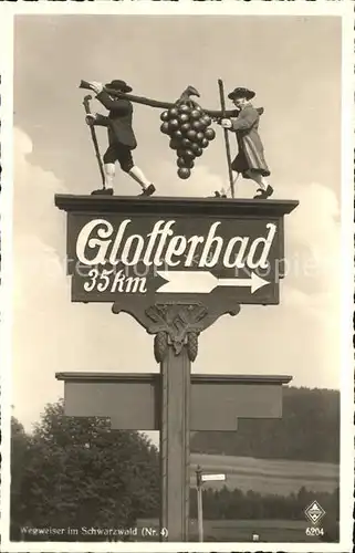 Glottertal Wegweiser Glotterbad / Glottertal Schwarzwald /Breisgau-Hochschwarzwald LKR