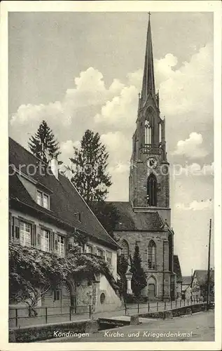 Koendringen Kirche und Kriegerdenkmal / Teningen /Emmendingen LKR
