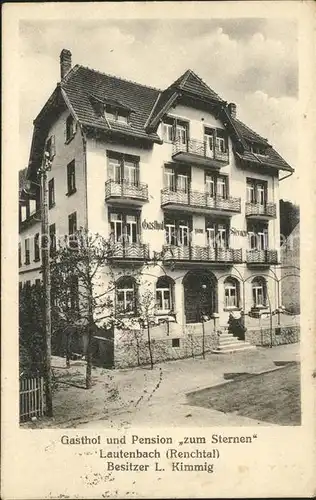 Lautenbach Renchtal Gasthaus Pension zum Sternen L. Kimmig / Lautenbach /Ortenaukreis LKR