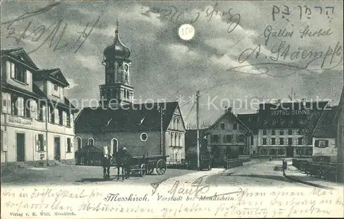 Messkirch Vorstadt bei Mondschein / Messkirch /Sigmaringen LKR