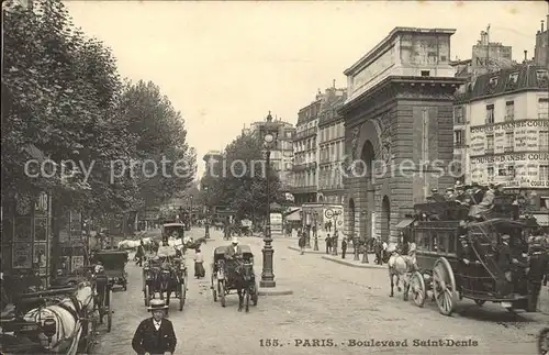 Paris Boulevard Saint Denis Pferdekutsche / Paris /Arrond. de Paris