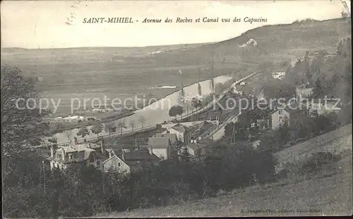 Saint-Mihiel Avenue des Roches et Canal vus des Capucins / Saint-Mihiel /Arrond. de Commercy