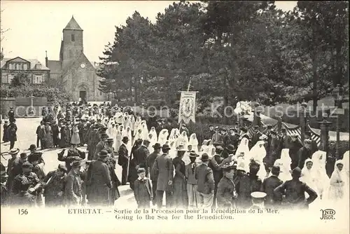 Etretat Sortie de la Procession pour la Benediction de la Mer Eglise / Etretat /Arrond. du Havre