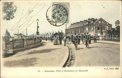 Amiens Pont et Boulevard de Beauville Stempel auf AK / Amiens /Arrond. d Amiens