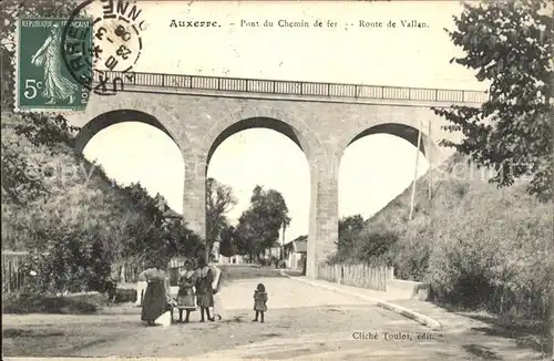 Auxerre Pont du Chemin de fer Route de Vallan Stempel auf AK / Auxerre /Arrond. d Auxerre