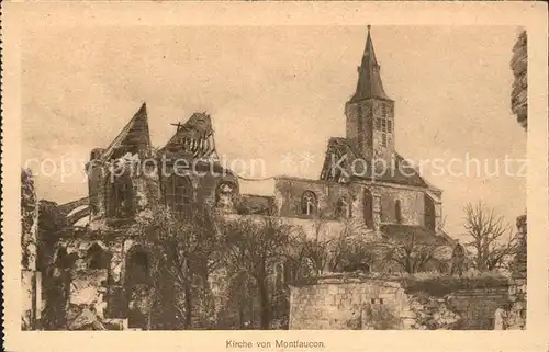 Montfaucon Aisne Zerstoerte Kirche 1. Weltkrieg / Montfaucon /Arrond. de Chateau-Thierry
