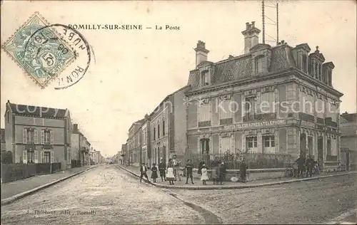 Romilly-sur-Seine La Poste Stempel auf AK / Romilly-sur-Seine /Arrond. de Nogent-sur-Seine