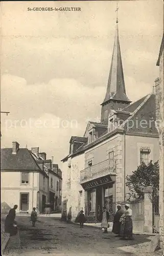 Saint-Georges-le-Gaultier Strassenpartie bei der Kirche / Saint-Georges-le-Gaultier /Arrond. de Mamers