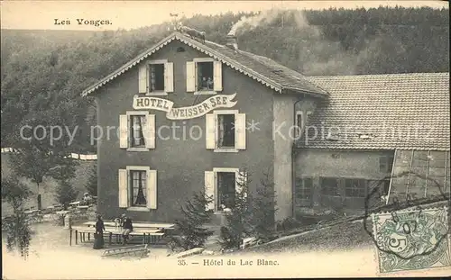 Orbey Haut Rhin Hotel du Lac Blanc Weisser See Stempel auf AK / Orbey /Arrond. de Ribeauville