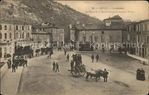 Lavelanet Place de la Revolution et nouveau Pont Ochsenkarren / Lavelanet /Arrond. de Foix