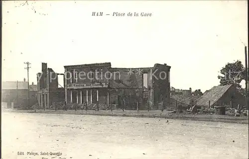 Ham Somme Place de la Gare Ruine Grande Guerre 1. Weltkrieg / Ham /Arrond. de Peronne