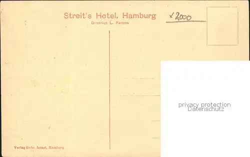 Hamburg Streits Hotel Restaurant / Hamburg /Hamburg Stadtkreis