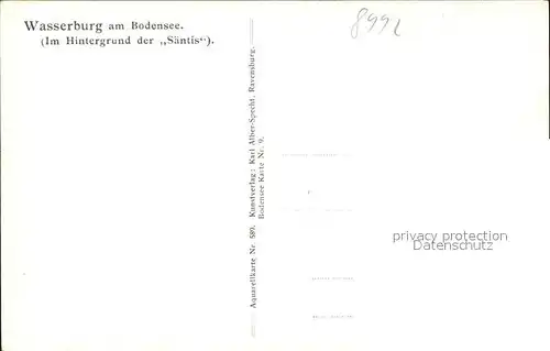 Wasserburg Bodensee Kuenstlerkarte mit Saentis / Wasserburg (Bodensee) /Lindau LKR