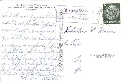 Neunkirchen Odenwald Fliegeraufnahme Gasthaus zum Rodenstein / Modautal /Darmstadt-Dieburg LKR