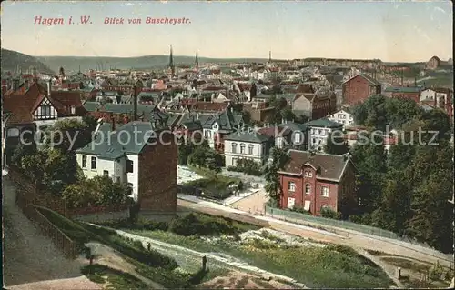 Hagen Westfalen Blick von Buscheystrasse / Hagen /Hagen Stadtkreis