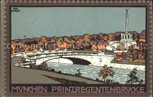 Muenchen Prinzregentenbruecke Kuenstlerkarte / Muenchen /Muenchen LKR