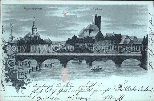 Lauffen Neckar Bruecke Rathaus Kirche / Lauffen am Neckar /Heilbronn LKR