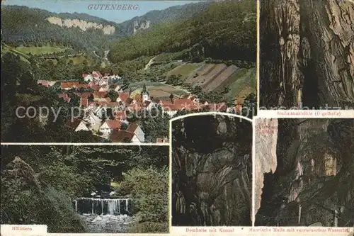 Gutenberg Lenningen Gussmanshoehle Domhalle Kanzel Hoellstern Wasserfall / Lenningen /Esslingen LKR