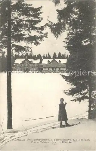 Breitenbrunnen Kurhaus Maedchen mit Langlaufski / Sasbachwalden /Ortenaukreis LKR