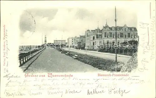 Warnemuende Ostseebad Bismarck-Promenade / Rostock /Rostock Stadtkreis