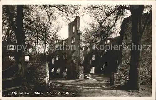 Oppenheim Ruine Landstrone Bahnpost Kat. Oppenheim Rhein