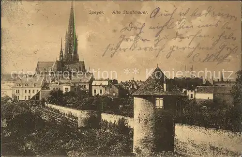 Speyer Rhein Alte Stadtmauer Kat. Speyer